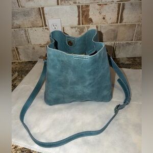 NEW Portland Leather Goods 🦄🦄🦄 AQUA 🦄🦄🦄 butterfly crossbody bag NEW